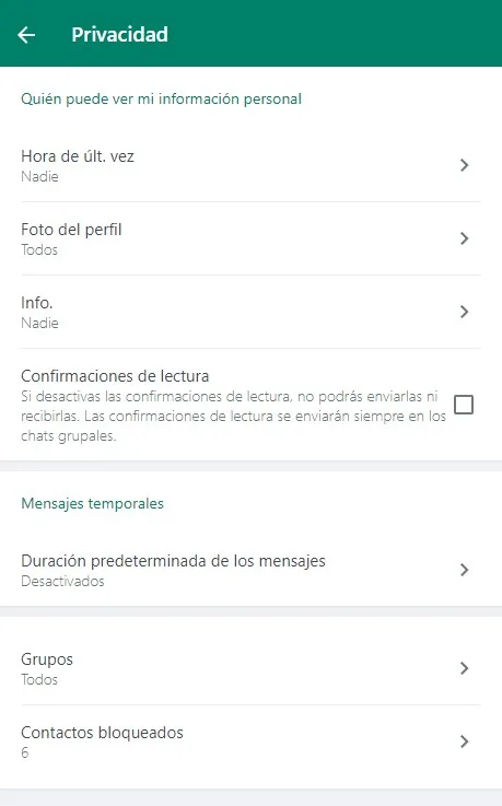 Mejorar la privacidad de WhatsApp Web.