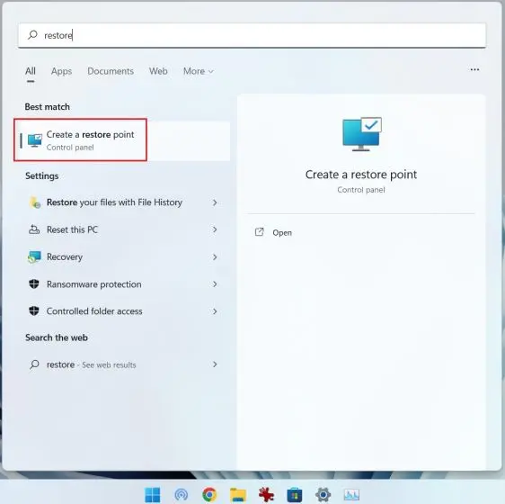 Restaurar sistema Windows 11 2