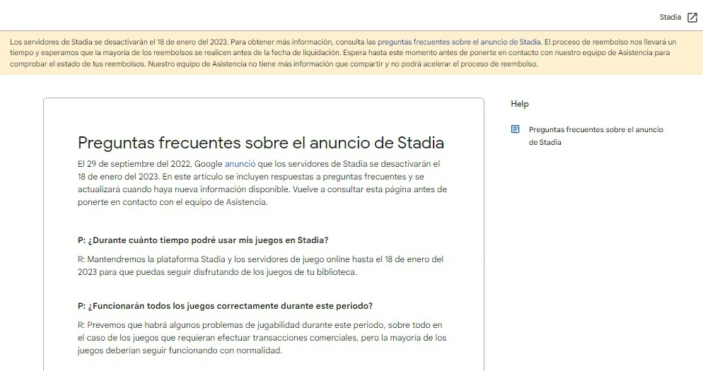 obtener reembolso Stadia 2