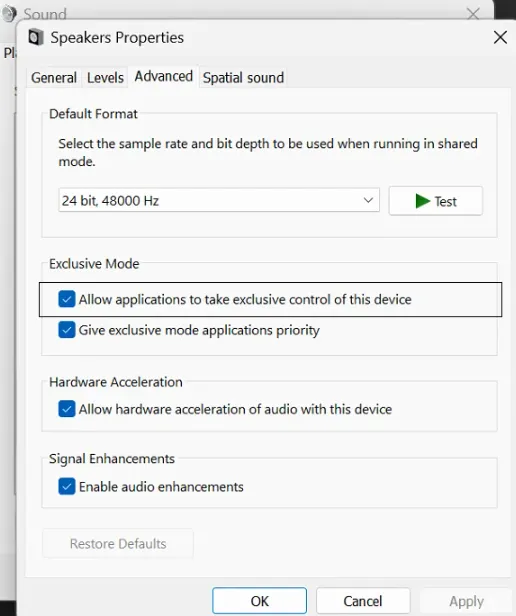 propiedades de sonido y altavoces en Windows