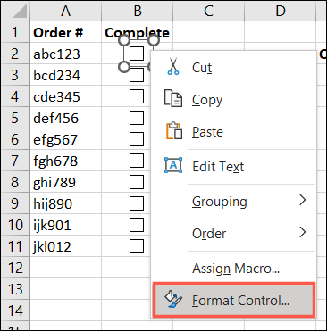 Control de formato.