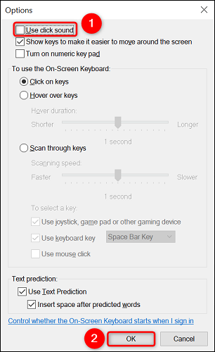 Así podemos apagar el sonido del teclado en pantalla de Windows.