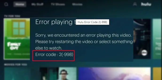 Cómo solucionar error 2 (-998) de Hulu