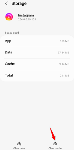 Borrar caché de Instagram en Android.