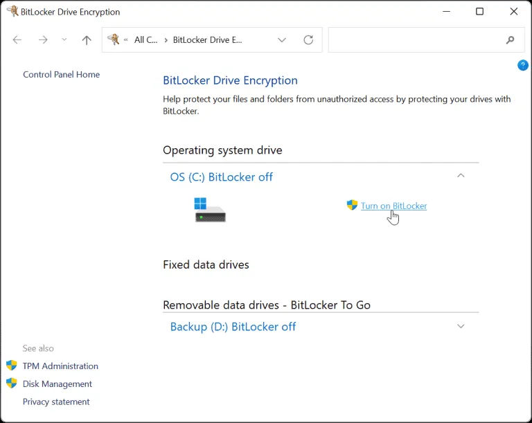 BitLocker: cifrar disco duro