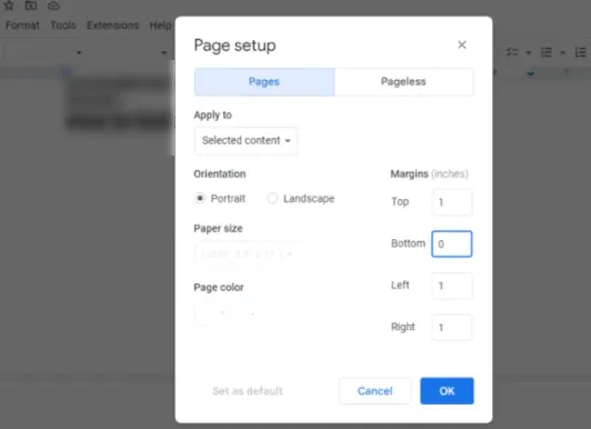 Configuración de página.