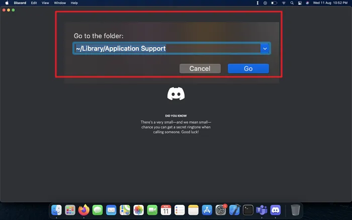 Borrar caché Discord en Mac