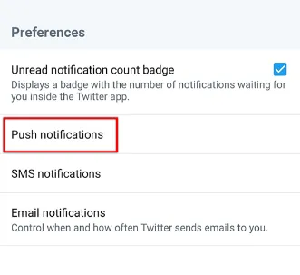 Notificaciones Push de Twitter.