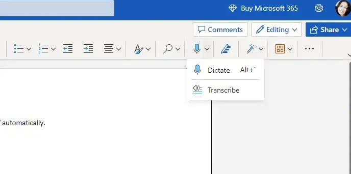 Función de dictado de Word se desactiva constantemente