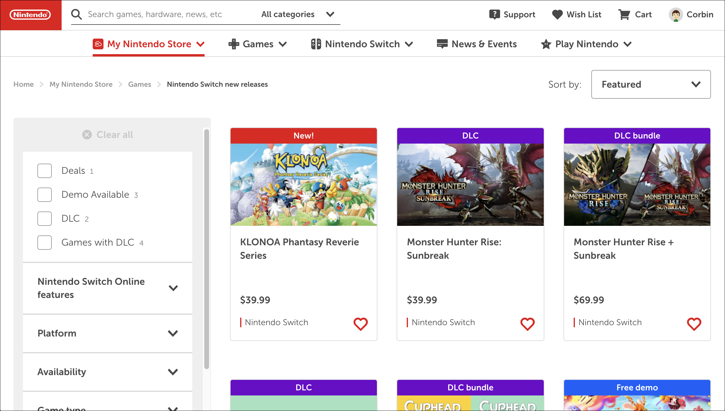 eShop es una de las funciones de Nintendo Switch totalmente indispensable.