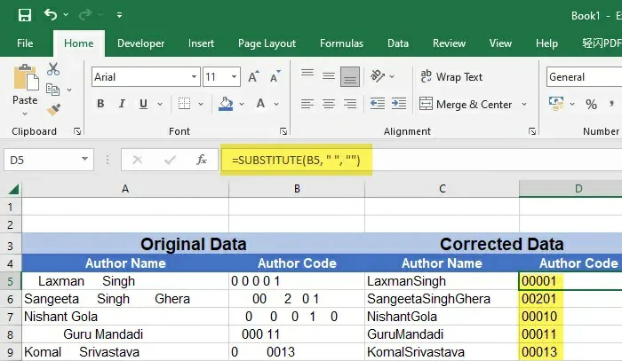 eliminar espacios Excel 3