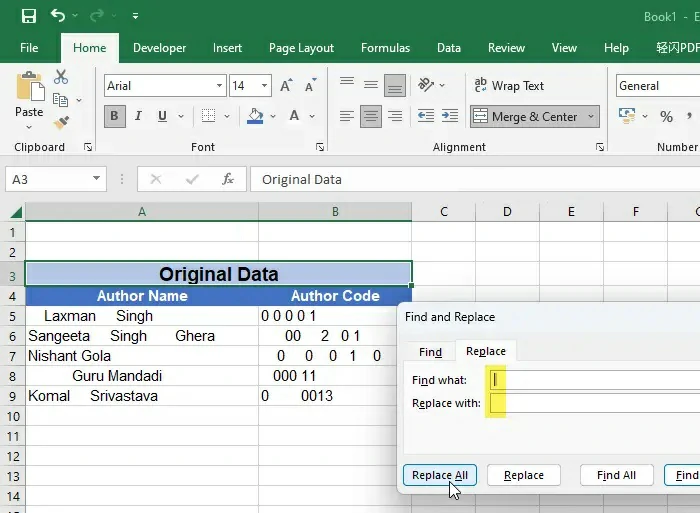 eliminar espacios Excel 4