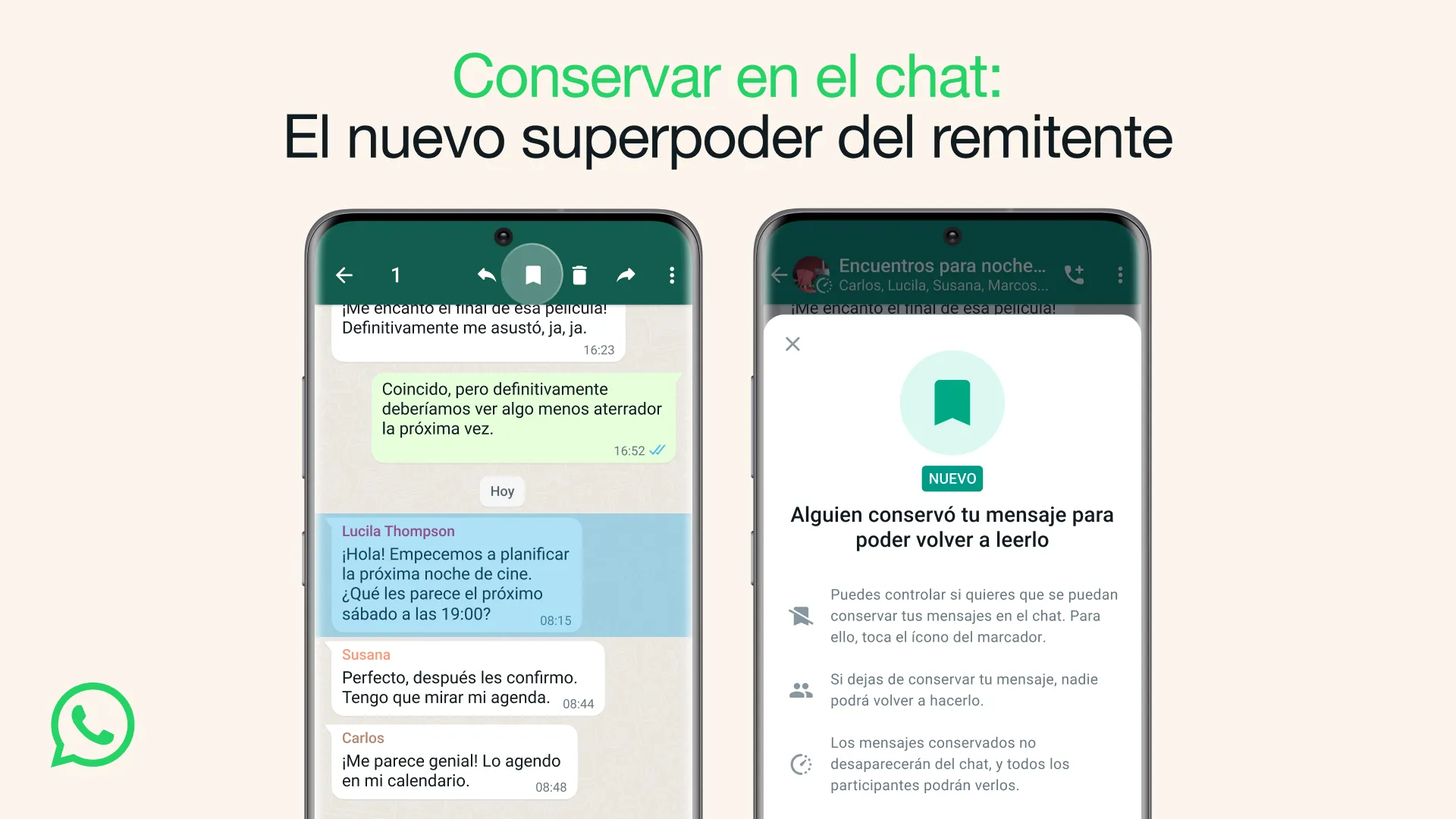 Podremos evitar que los mensajes temporales sean eliminados en WhatsApp.