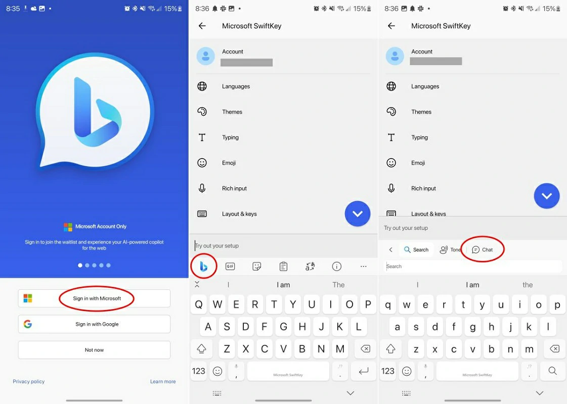 Bing Chat teclado SwiftKey 2