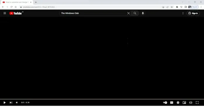 pantalla negra YouTube Chrome 2