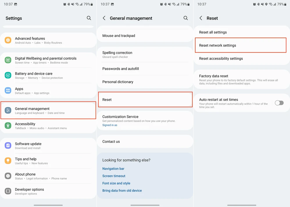 restablecer configuración red Samsung 2