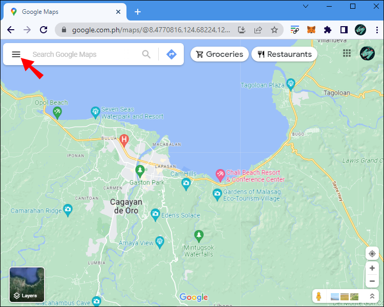 Desactivar etiquetas de Google Maps en Windows