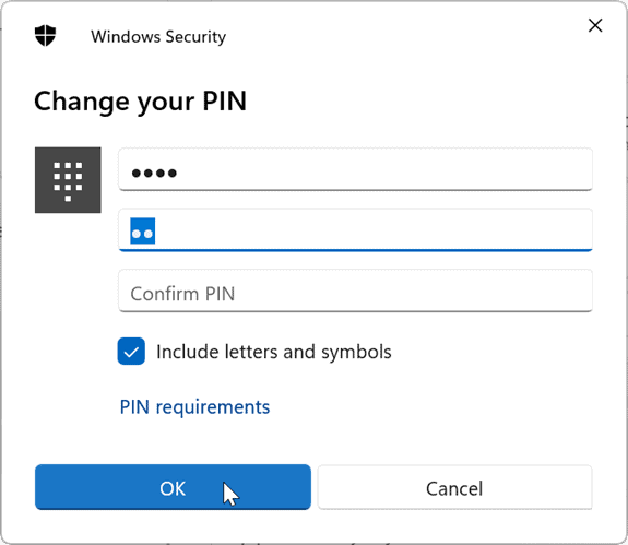 Cambiar el PIN en Windows 11