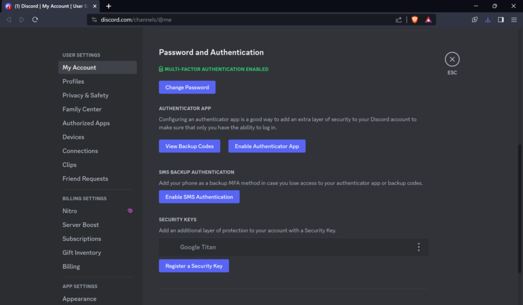 Discord clave de seguridad 3