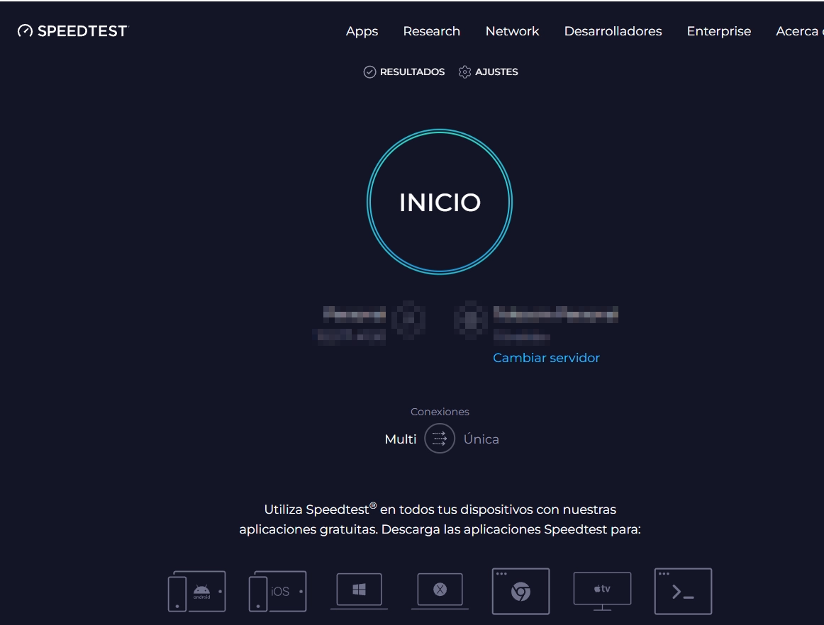 Verificar conexión a internet