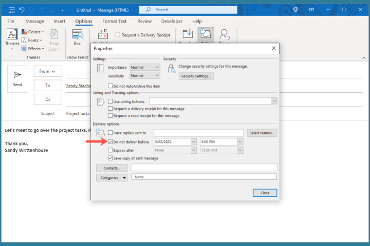 programar correo Outlook 2