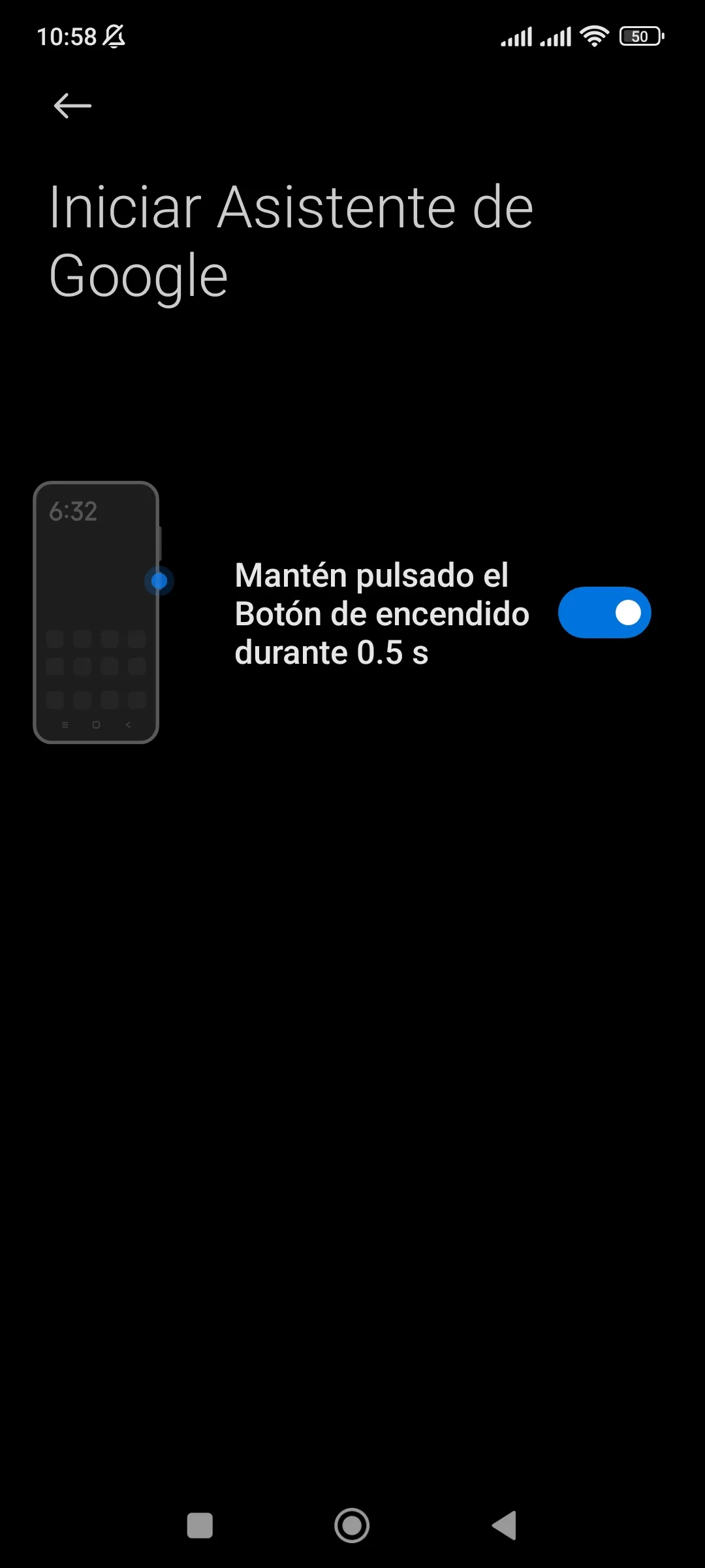 Activar asistente de Google en Android