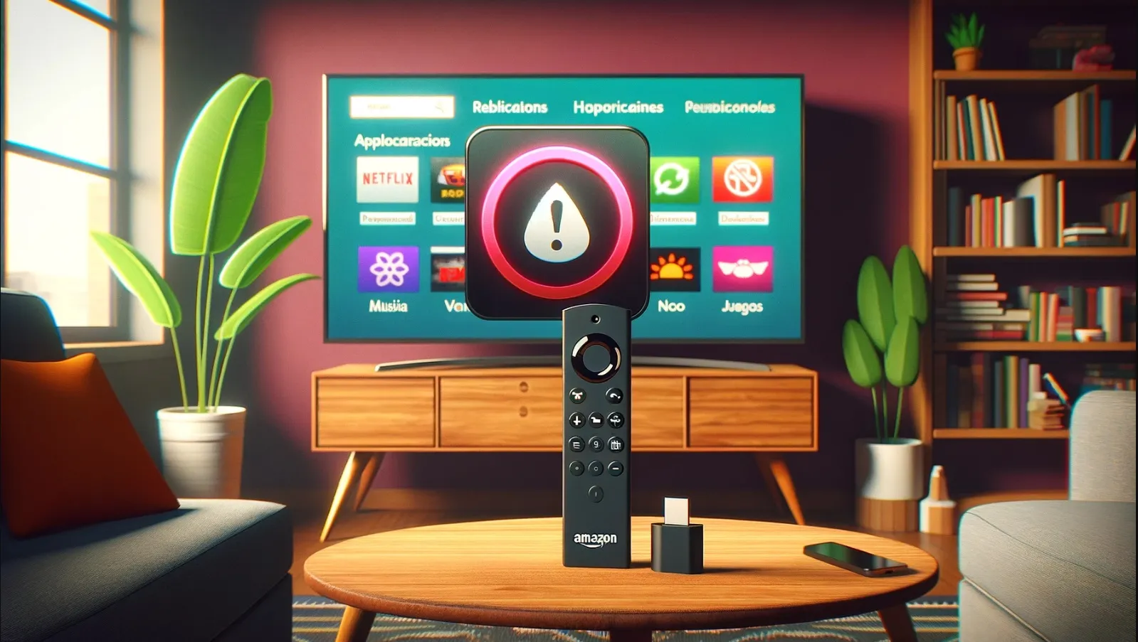 actualización fire tv impide el uso de apps - ilustración con IA