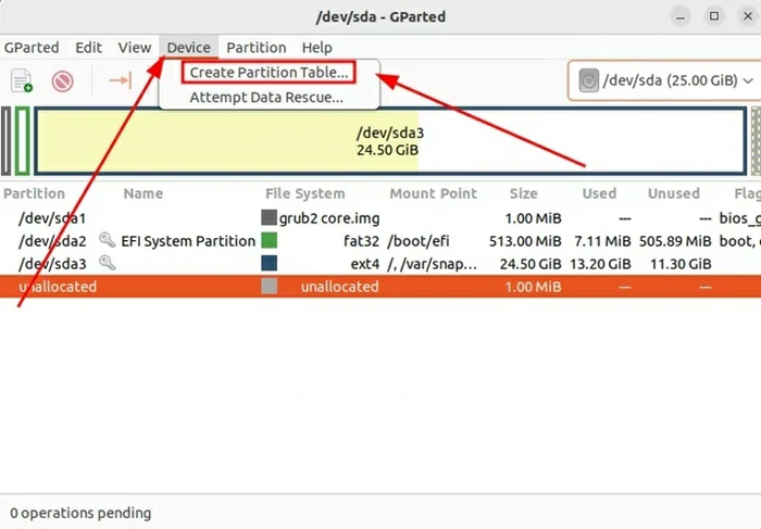 formatear disco Ubuntu tabla particiones