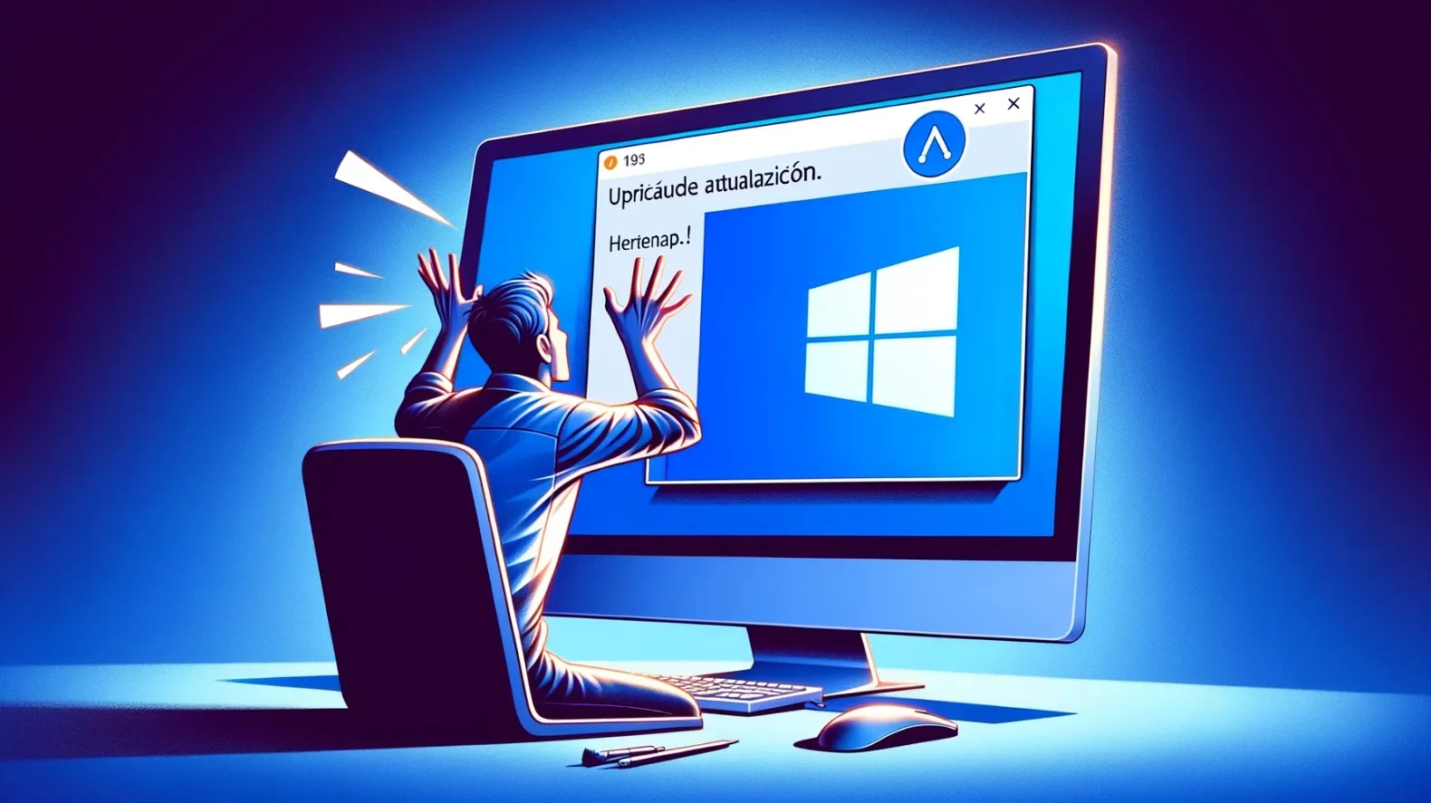 ventana emergente actualizar windows 11 - Ilustración con IA