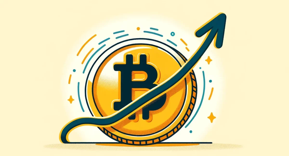 Ilustración con IA del aumento de cotización en Bitcoin