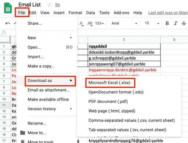 copiar Google Sheets a Excel 2