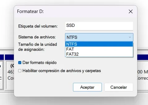 formatear el ssd