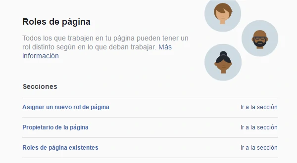 gestionar administradores página Facebook