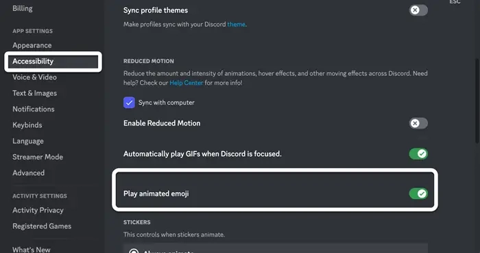 Activar o desactivar las súper reacciones de Discord