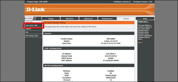 Desde el panel de administrador del router