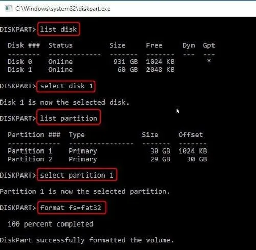 Formatear USB a FAT32 desde CMD