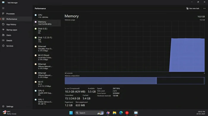 uso RAM GPU CPU Administrador de tareas