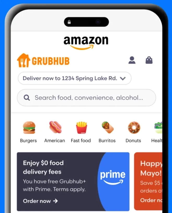 amazon prime entregas grubhub