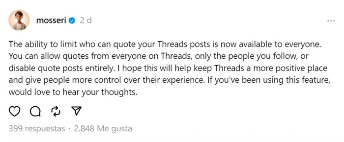 quién puede citarte Threads 2