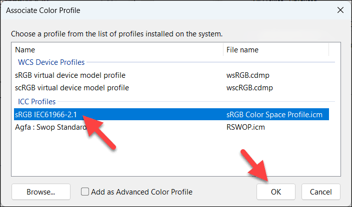 Cómo instalar perfil ICC en Windows 11