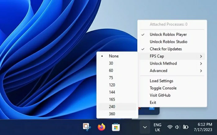 Roblox FPS Unlocker escritorio 4