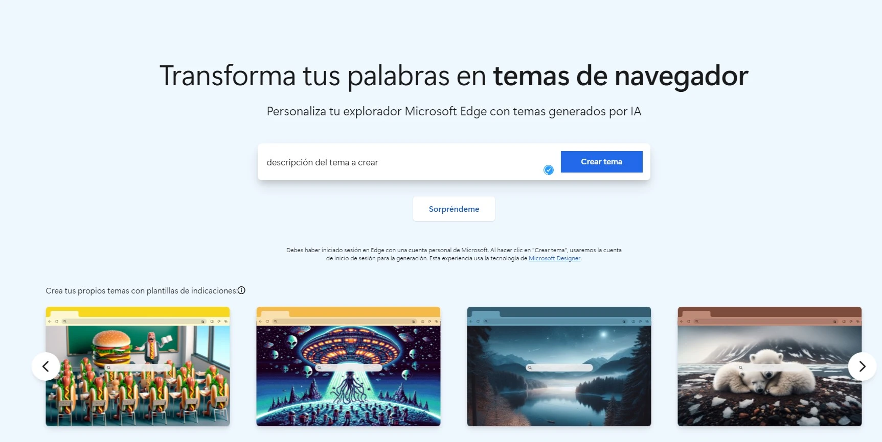 Aprende a crear un tema con IA para Edge