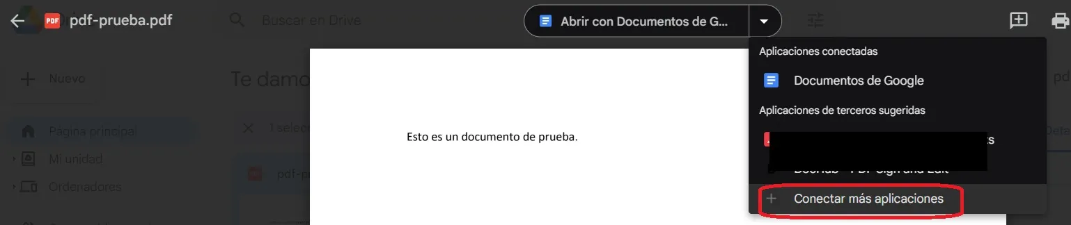 conectar extensiones terceros en google drive