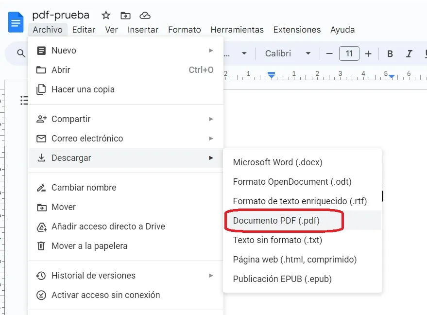 guardar documento pdf dentro de documentos de google