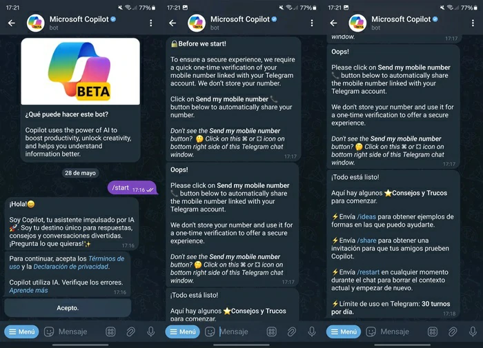 usar Copilot Telegram 3