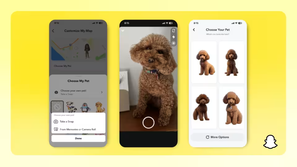 agregar mascotas en la ubicación del mapa en Snapchat