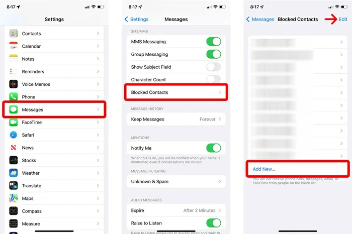 bloquear SMS iPhone bloquear nuevo