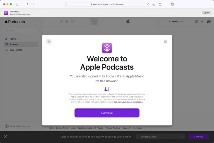 Apple Podcasts app web 2