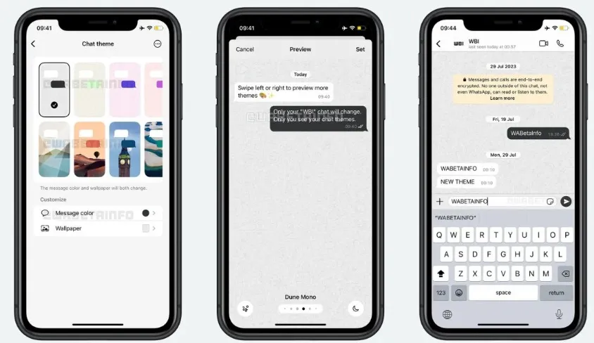 whatsapp Personalización a través de temas de chat