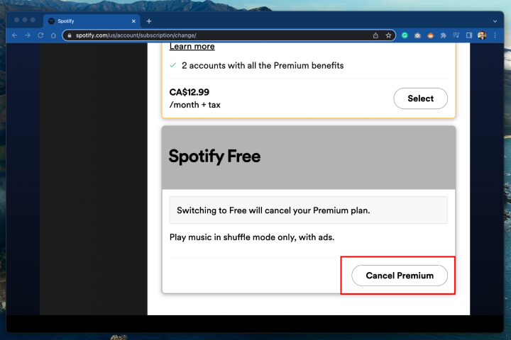 cancelar Spotify Premium